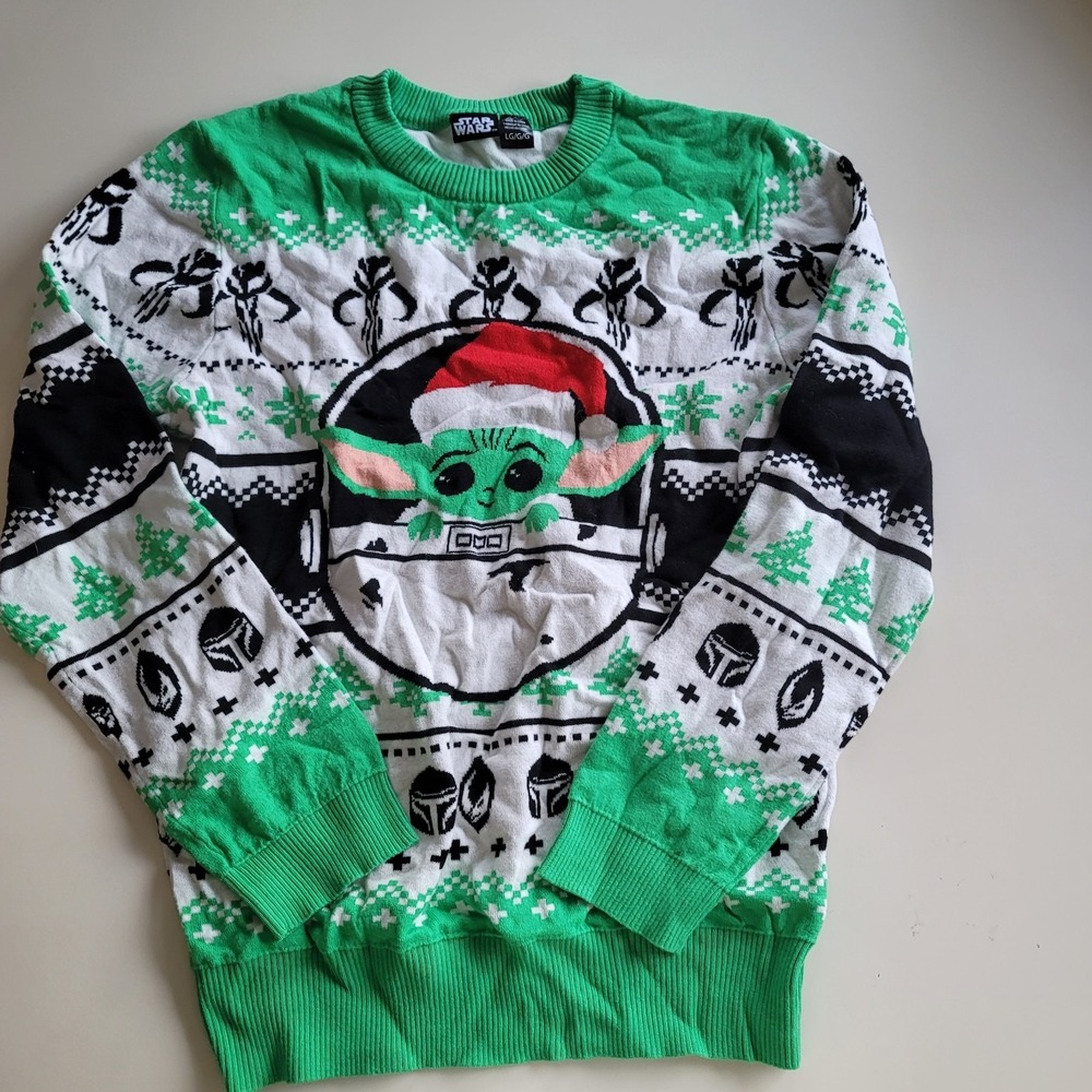 Star Wars‎ The Mandalorian Baby Yoda Christmas Sweater Holiday Graphic Large